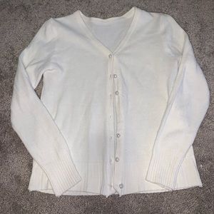white button up sweater size small stretchy
